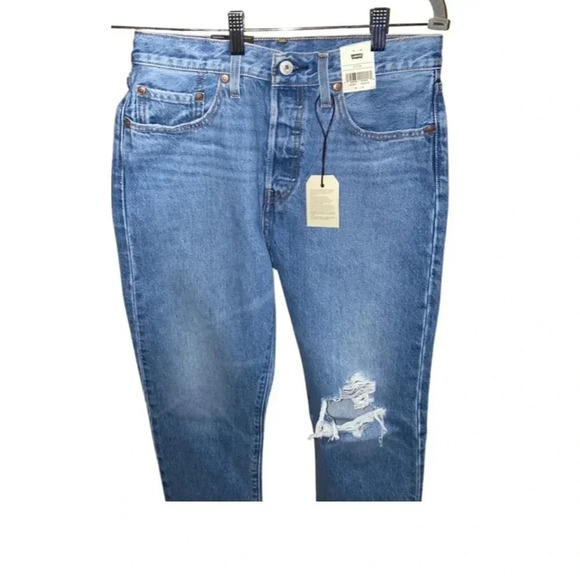 Levi's 501 Ripped Crop Jeans Athens Slide Size 27 x 26 - Picture 6 of 11